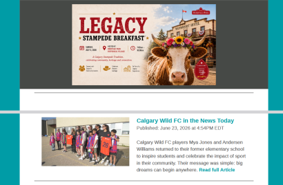 Thumbnail for June 23, 2026 - In the NEWS Calgary Wild FC - Lara Murphy!
